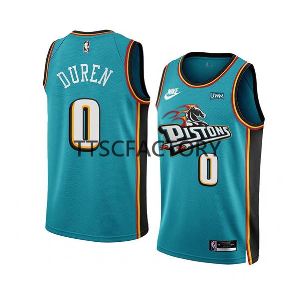 Detroit Pistons Trikot Jalen Duren 0 Nike 2022-23 Classic Edition Teal Swingman - Herren